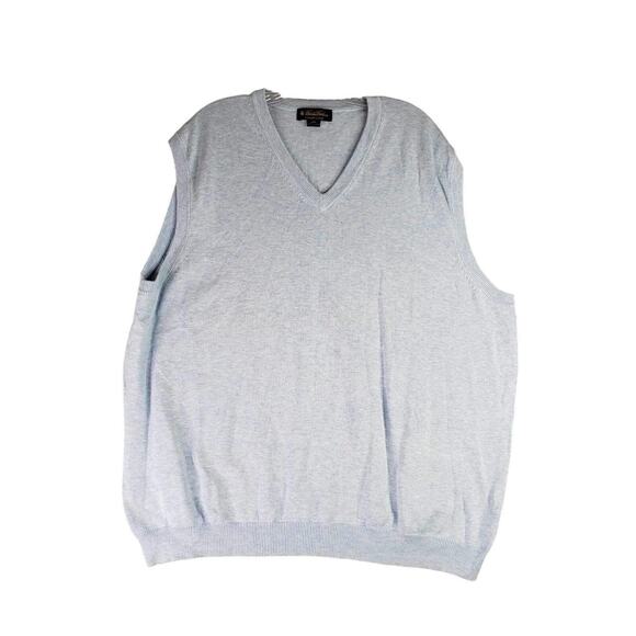 Brooks Brothers Sweater Vest Men's Size XXL Blue Supima Cotton Knit Pullover - Picture 1 of 6